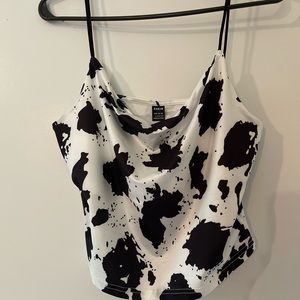 Cowprint spaghetti tank